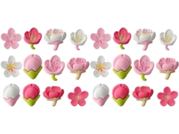 Totority Conjunto de 48 Tachinhas em Formato Flor Cerejeira para Quadro Cortiça, Kawaii Design, Resina e Metal Feitas