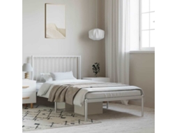 Estrutura De Cama Com Cabeceira 100x190 Cm Metal Branco