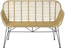 Sofá de Jardim ITEM Ratan Sintético Ferro Galvanizado (116 x 55 x 83 cm - Natural)