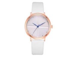 Relógio de Quartzo Feminino Estilo Vintage Pulseira de Couro Pu Clássico Branco