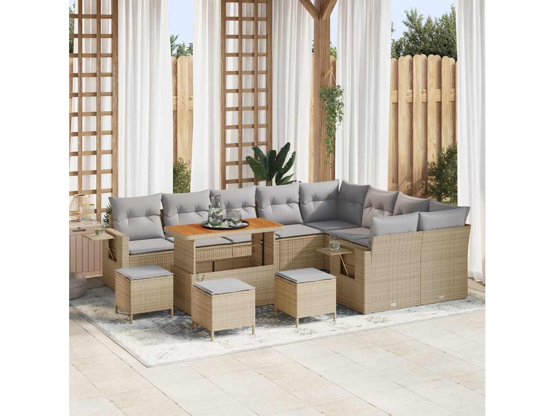 Vidaxl Conjunto De Sofá De Jardim 13 Unid. 12-número De Lugares