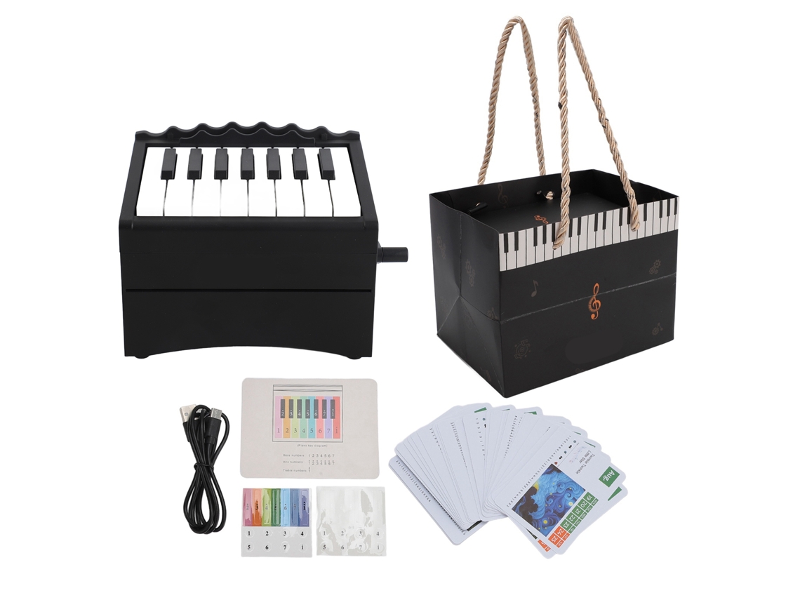 Calendário De Piano Tocável Usb Recarregável Com 52 Cartões Semanais E Partituras