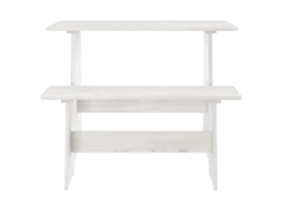 Mesa Jantar com Banco Reine Pinho Maciço Branco MAISON EXCLUSIVE