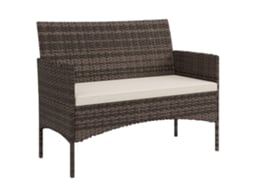 Sofá Jardim 2 ambientes PONTO CASA, almofadas, rattan, 115x63x85 cm, bege
