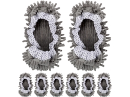 Conjunto De 8-chinelos Limpeza Chão Em Chenille