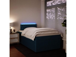Vidaxl Cama Boxspring Com Colchão 120x190 Cm Veludo Azul