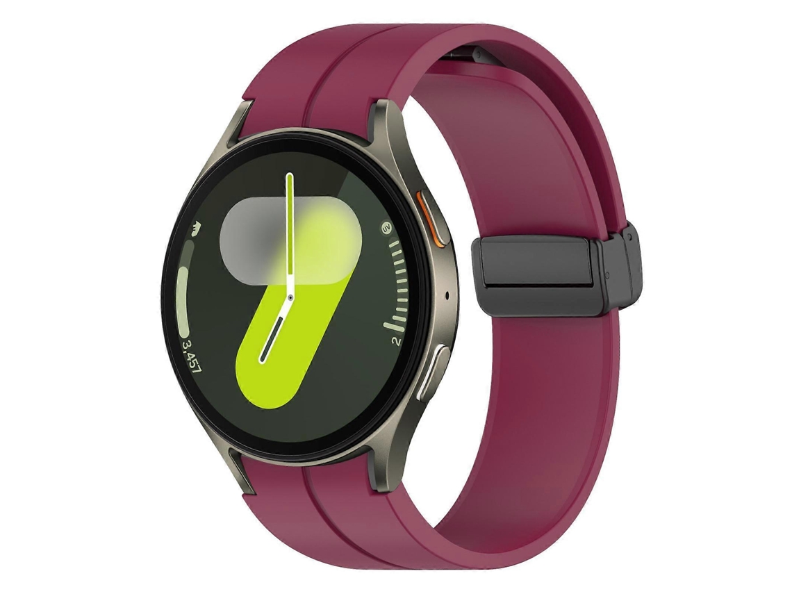 Pulseira De Silicone Dobrável Com Fivela Magnética Preta Xdfind, Compatível Samsung Galaxy Watch 7/ Fe/ 6/ 5/ 4, Ajuste Prático