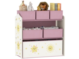 Suporte para Móvel Brinquedos 3 Níveis 6 Cestas. Rosa