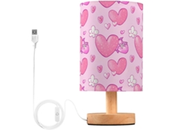 Abajur De Cabeceira Em Formato Coração Com Porta Usb, Sem Necessidade De Lâmpada, Luz Led Quente Para Quarto, Sala De