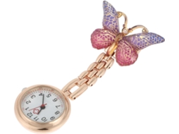 Relógio de pulso feminino GOKOCO com clipe de silicone luminoso, conjunto de duas peças, com pingente de quartzo rosa