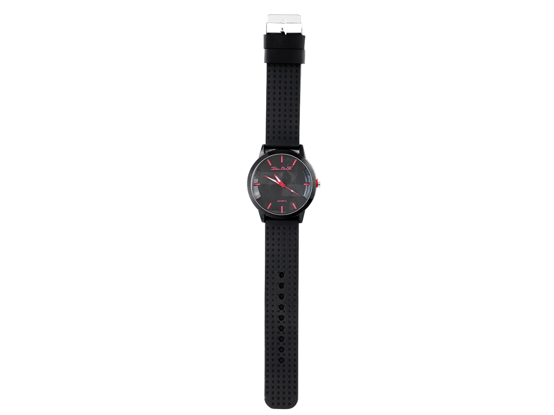 Reloj Analógico Para Hombre De Cuero Silicona Con Dial Redondo Y Movimiento De Cuarzo