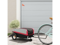 Vidaxl Reboque Para Bicicleta 30 Kg Ferro Preto E Vermelho