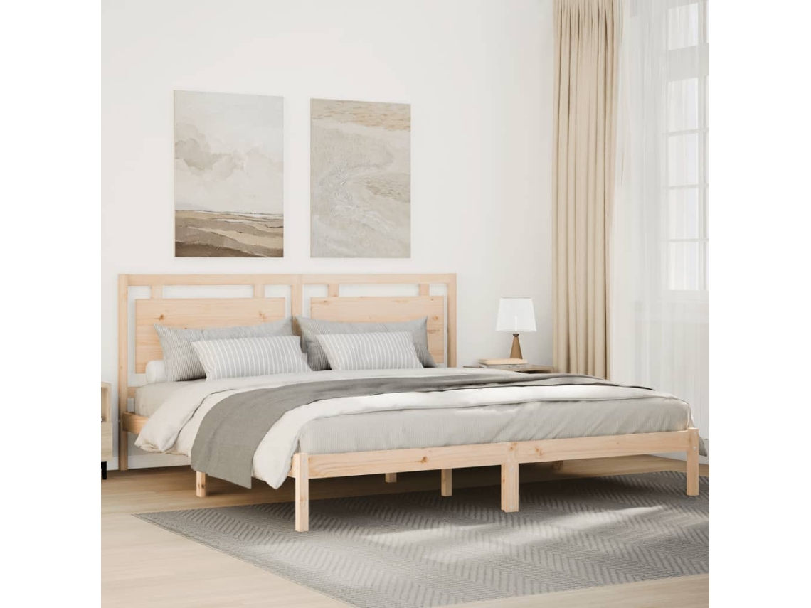 Cama Extra Longa Sem Colchão 180x210 Cm Madeira Maciça