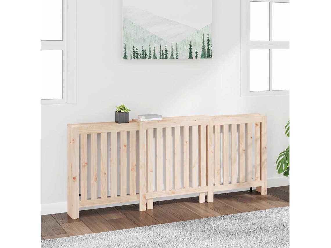 Vidaxl Cobertura De Radiador 210x21x85 Cm Pinho Maciço