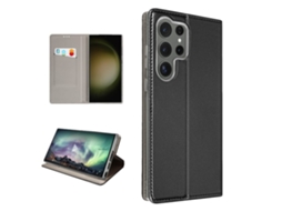 Capa Para Samsung Galaxy S23 Ultra Ushion Pele Com Porta-cartões Preto
