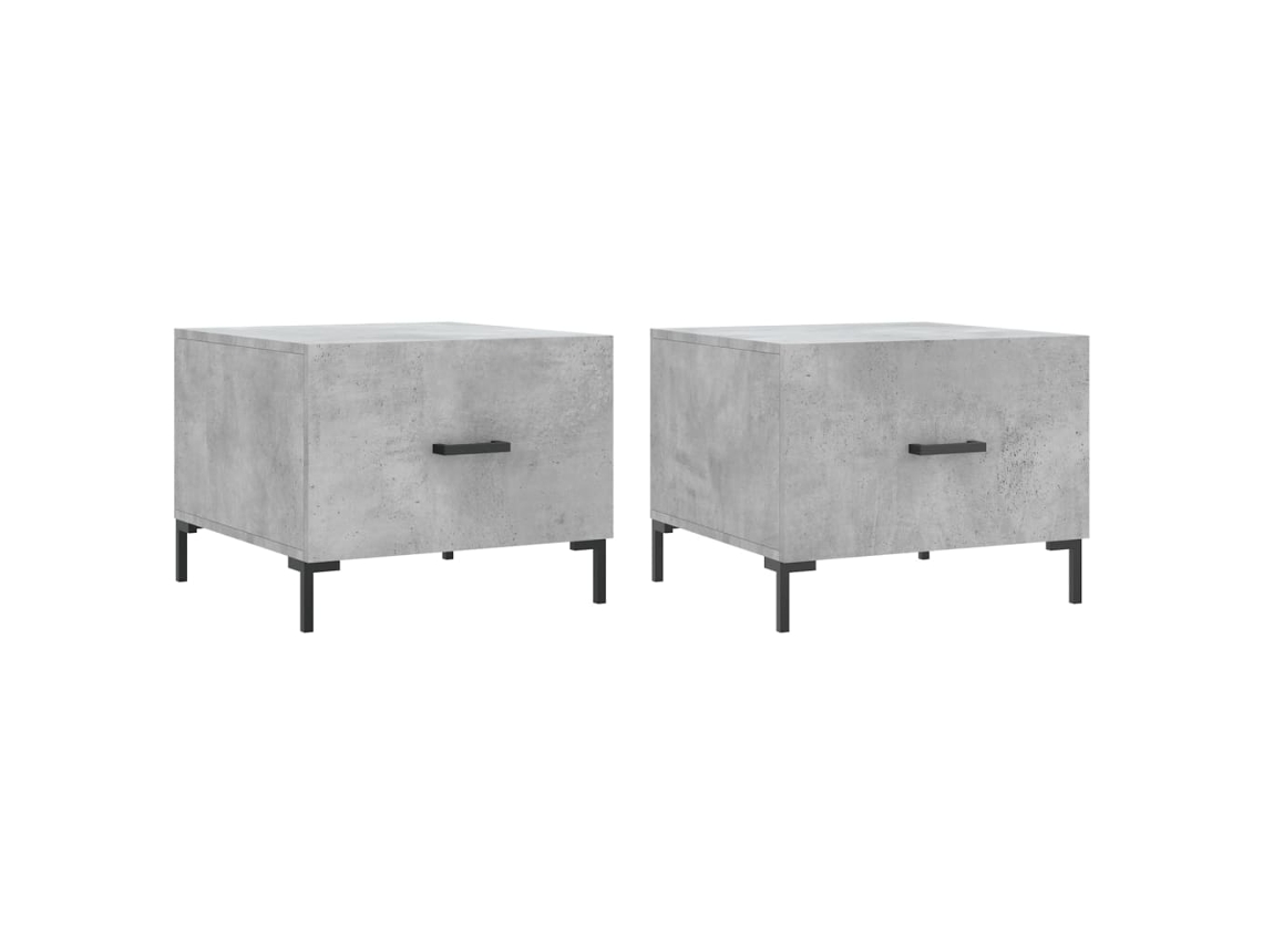 Conjunto de Mesas Centro 2 Pcs Madeira Processada Cinza Cimento MAISON EXCLUSIVE (50x50x40 cm)