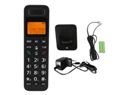 Telefone Sem Fio Com Teclas Grandes Tela Amarela Iluminada Handsfree Multifuncional Plugue Eu