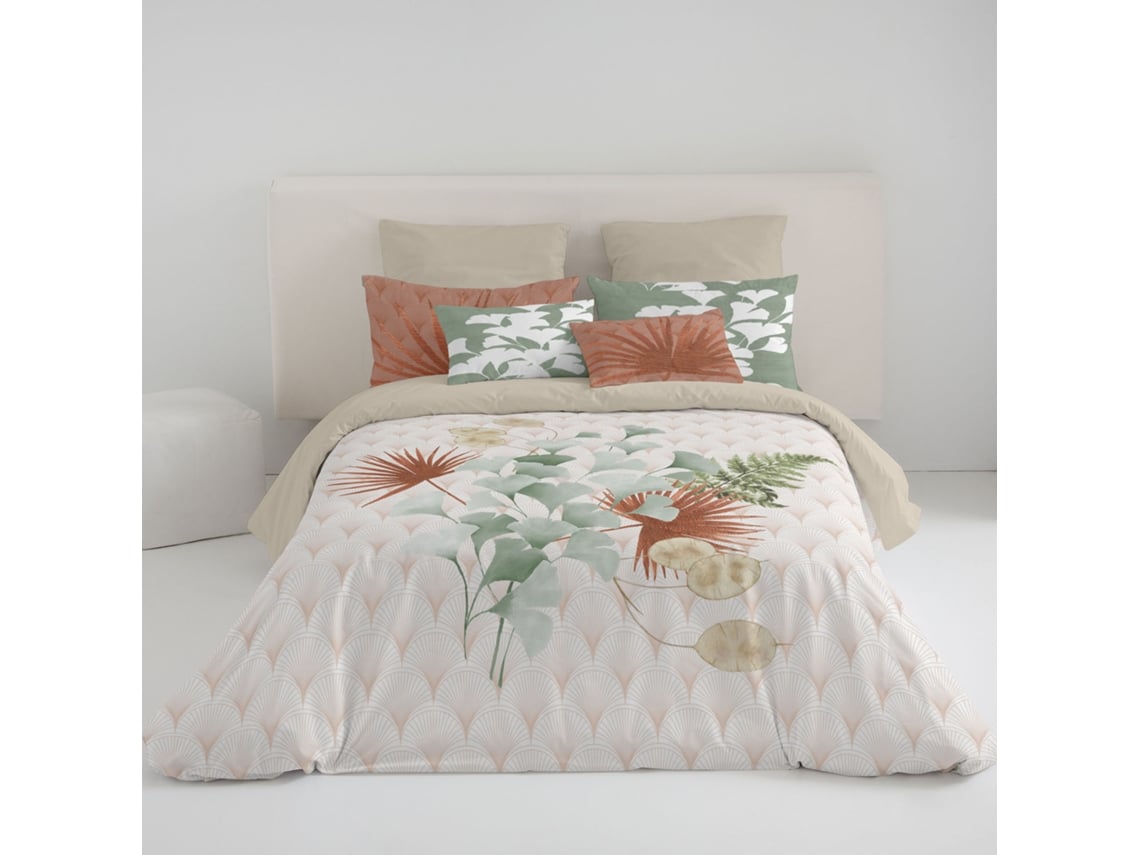 NATURALS Capa de Edredão Estampada para Cama 90 Algodão Extra Macio Inclui 1 Ou 2 Fronhas Jade