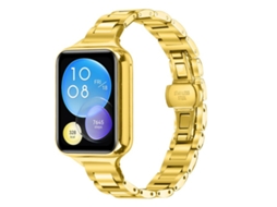 Bracelete para Redmi Watch 6 / 5 / 4 XIAOMOYU em aço inoxidável dourado fino com fecho borboleta