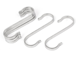 Conjunto de 5 Acessórios para Banheiro, Abertura de 19mm, 76mm, Aço Inoxidável, Ganchos e Cabides CHABERLU