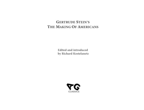 Livro The Making of Americans de Gertrude Stein (Inglês - Capa Dura)
