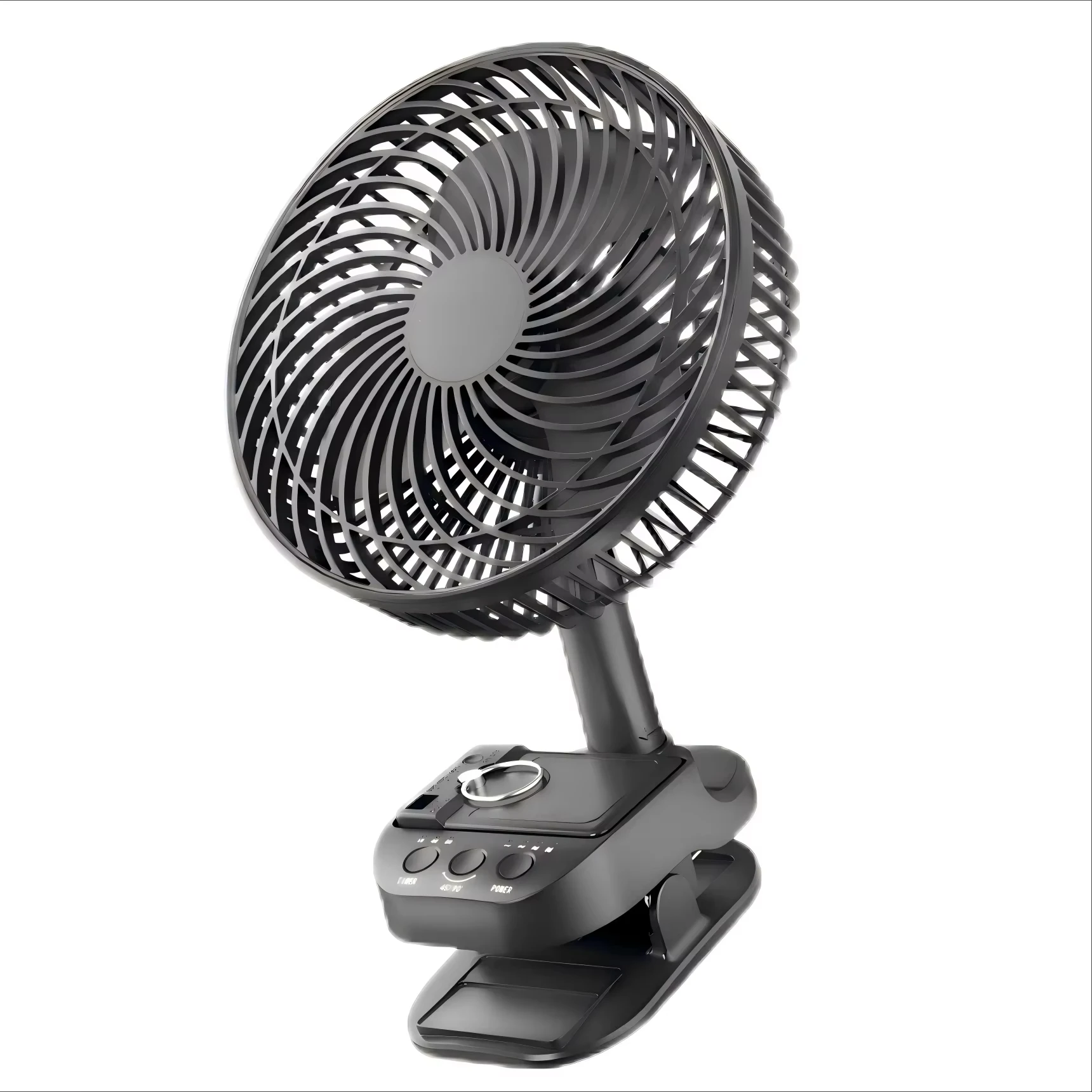 Ventilador Recarregável MDUG de mesa/camping com 20000mah, luz led e gancho