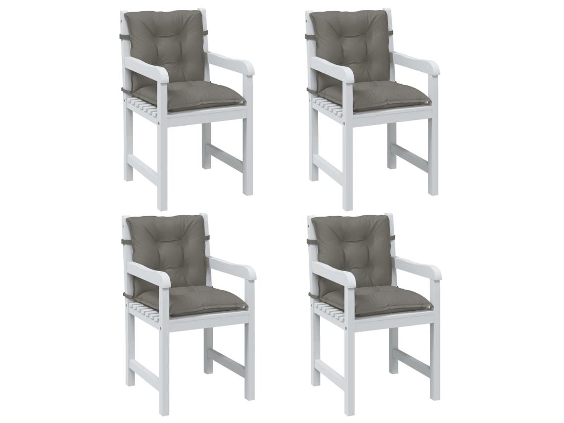 Vidaxl Almofadões Lombares Cadeiras 4pcs Mesclado Tecido Cinza-escuro