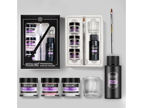 Conjunto de ferramentas para unhas de acrílico Rosalind, esmalte com imersão em cristal, gel de polipropileno para unhas, construtor de extensão de unhas, conjunto de nail art...
