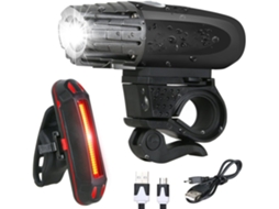 Conjunto De Luzes Noturnas Usb Para Bicicleta, Com Lanterna Traseira