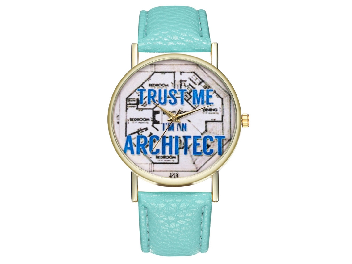 Relógio de Pulso Feminino Moda Quartzo Elegante Pulseira Couro Pu Menta e Outras Cores