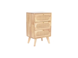 Cômoda em Rattan Natural e Madeira de Seringueira, 40x30x63cm