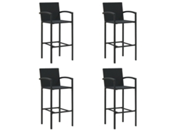 Bar Stool, Bar Stools Vidaxl Preto Rattan / Vime (n/a)