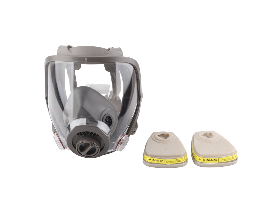 Máscara Facial Completa De Silicona Para Respiración Segura Contra Gases Polvos Pintura Formaldehído Cartucho No.7 Decoración Hogar
