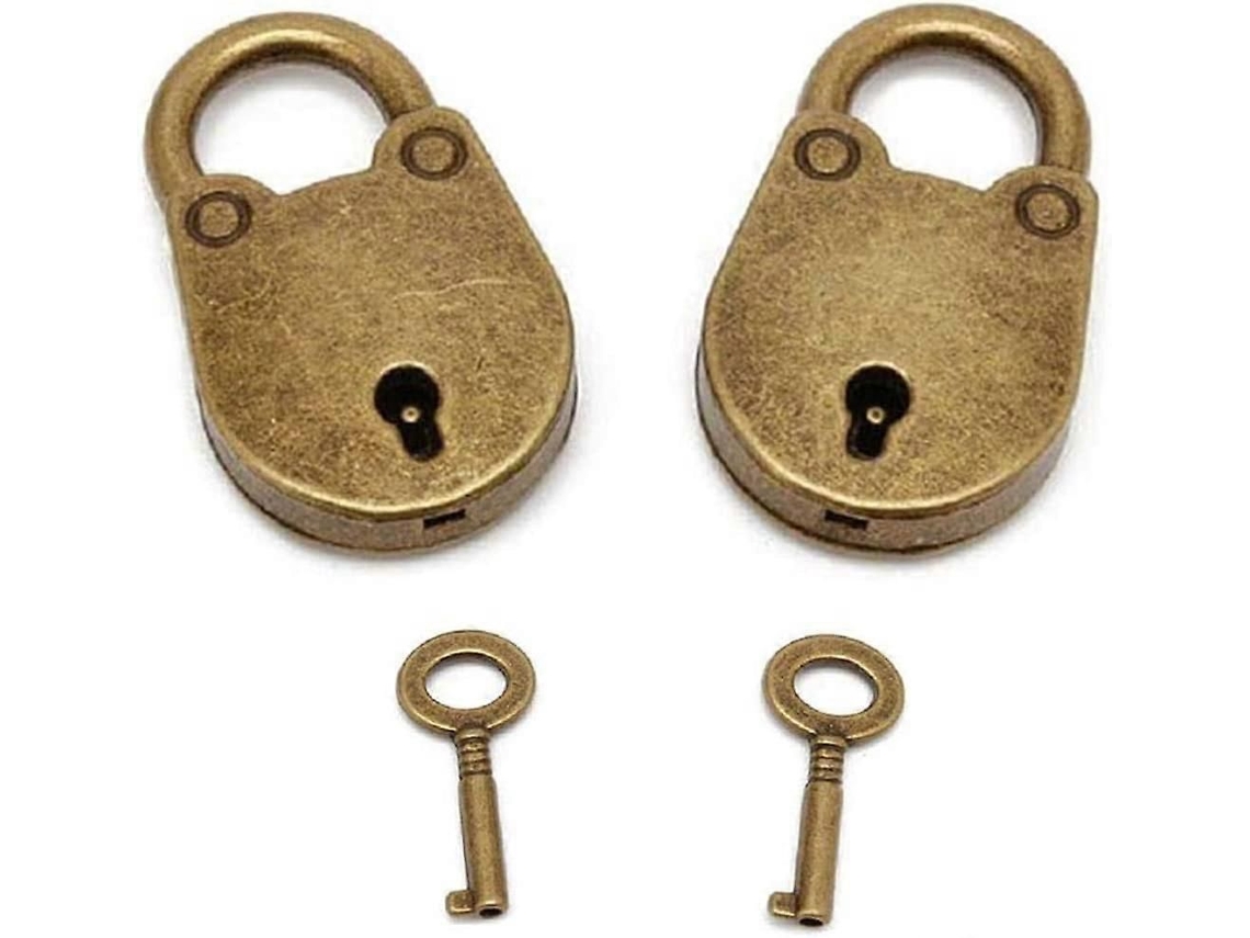 2 Cadeados Mini Vintage Com Chave De Bronze (urso)