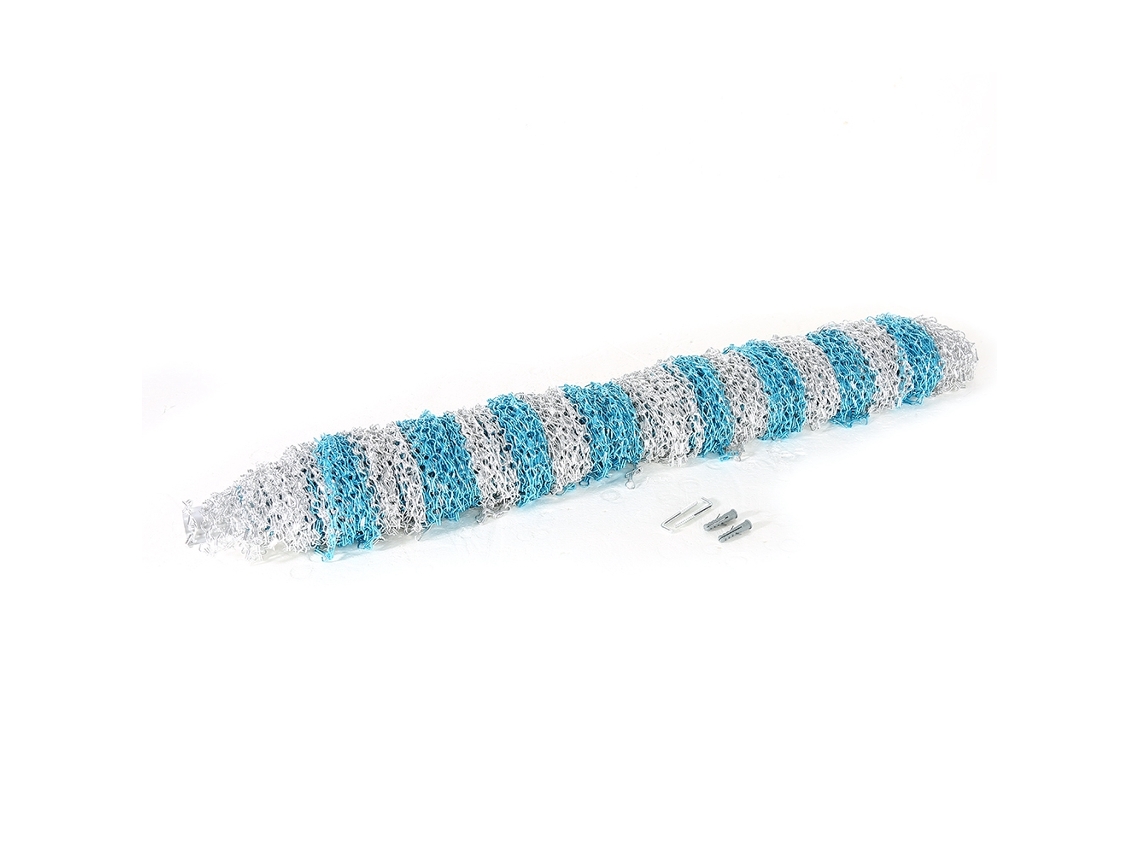 Cortina De Porta De Corrente Em Alumínio Laxiscreed Em Forma De Oito, 90x214,5cm, Azul E Prata