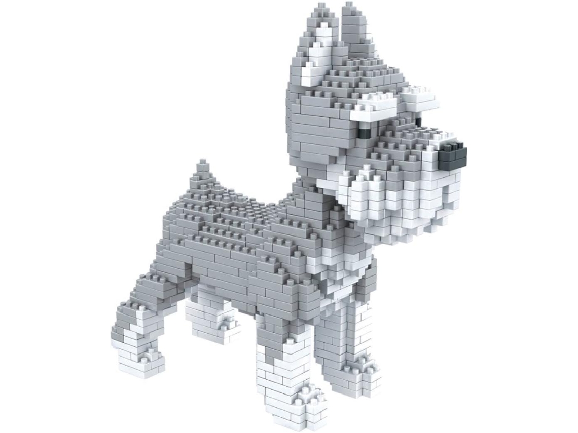 880 peças. Cachorro Schnauzer. Figura de construção Nanoblock. Slowmoose.