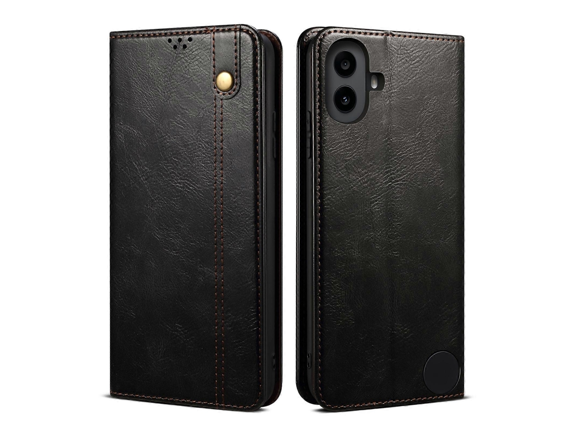 Capa Para Celular Em Couro Texturizado Com Cera De Óleo Crazy Horse, Da Marca Cmf Phone 1.