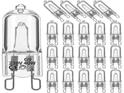 Lurelia Pack De 20 Lâmpadas Led G9 40w 220-240v Branca Quente, Regulável, Sem Cintilação, Cápsula Transparente, Uso Interior