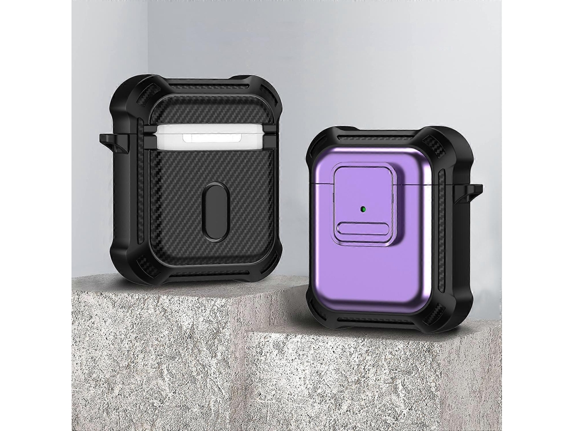 Capa Protetora Para Fones De Ouvido Airpods 1/2 Tpu + Pc À Prova De Choque Com Interruptor