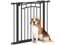 Portão de Segurança para Cães Portão de Escada Duplo Extensível 74 80 X 76 Cm Preto Ge
