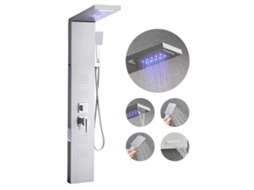 Sistema De Coluna De Duche Vevor Com Coluna Em Aço Inoxidável Led Prateado