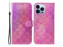 Capa Padrão Flor Para Iphone 15 Pro Max Pele Sintética Multicor