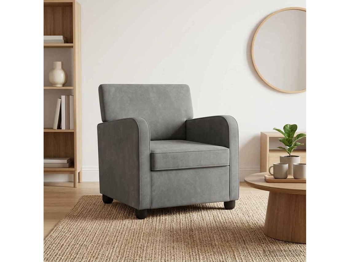 Vidaxl Poltrona Cinzento-escuro Veludo