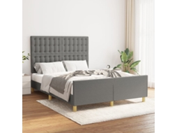 Vidaxl Estrutura De Cama Sem Colchão 140x190 Cm Tecido Cinzento-escuro
