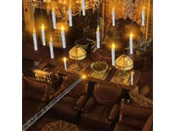 Velas Flutuantes YURU, Com Controle Remoto de Varinha, 12 Unidades, Led, Sem Chama, Bateria, Halloween, Branco