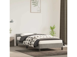 Estrutura De Cama Sem Colchão 80x200 Cm Veludo Cinzento-claro