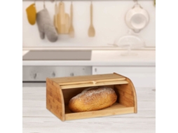 Caixa Para Conservar Pão, Em Bambu E Madeira, 16,5 × 40 × 27,5 Cm, Com Tampa, Para Bancada, Cozinha E Armazenamento Doméstico