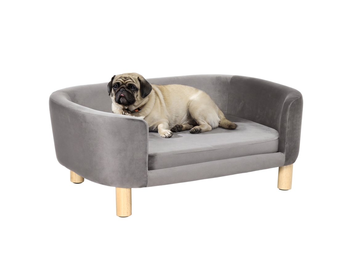 Sofá Pequenos Com Pés De Madeira Almofada Removível E Capa Lavável 86x55x33cm Cinzento Claro