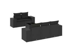 Garden Sofa Set, Garden Sofa Sets Vidaxl Preto Rattan / Vime (n/a)