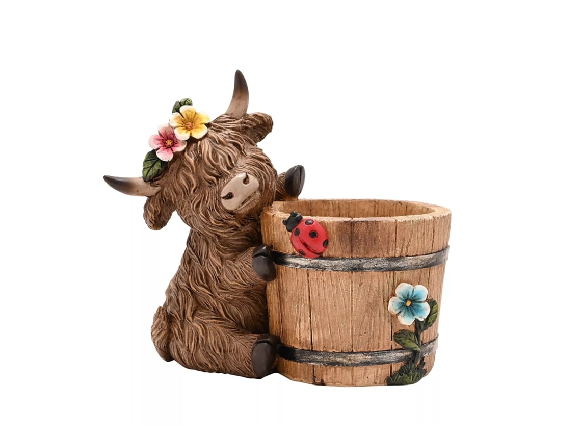 Vaso Country Living Highland Cow, Tamanho Único, Cor Única BRILVIBERA